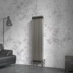 Right Radiators 1500x380 mm Vertical Traditional 4 Column Cast Iron Style Radiator Raw Metal