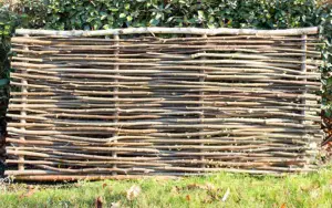 Hazel Hurdle Fencing Panel 6ft x 3ft Premium Weave Birchwood Capped Natural