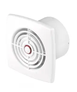 Modern Bathroom White Extractor Fan 100mm / 4" with Pull Cord Extract