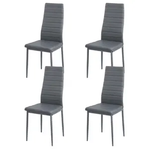 Herland Dining Chair (Set of 4) Dark Grey / Dark Grey