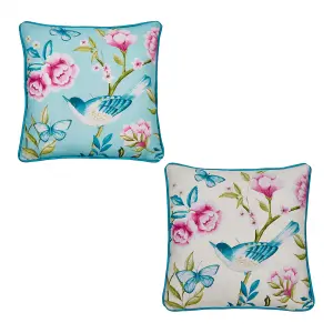 Amelle Outdoor Water & UV Resistant Blue Filled Cushion