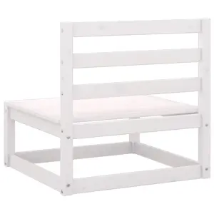 2 Piece Garden Lounge Set White Solid Pinewood