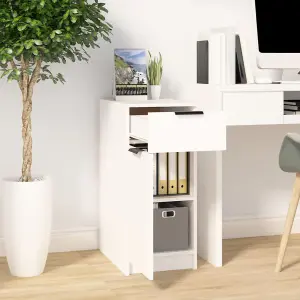 Berkfield Desk Cabinet White 33.5x50x75 cm Engineered Wood