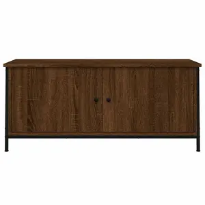 Berkfield TV Cabinet with Doors Brown Oak 102x35x45 cm Engineered Wood