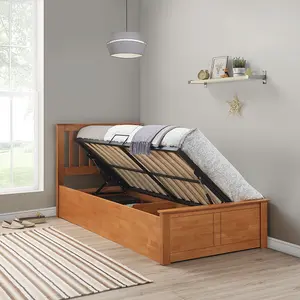 Rest Relax Francesca Oak Shaker Style Wooden Ottoman Bed - Single 3ft