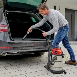 Einhell Wet And Dry Vacuum Cleaner 20L Steel Tank 1250W With Blowing Function Castor Wheels TC-VC 1820 S