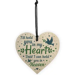 Red Ocean Mum Nan Dad Tribute Wooden Heart Memorial Tree Decoration Plaque Bauble In Memory Sign