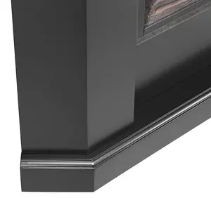 Modern Black Corner Electric Fireplace Surround Only