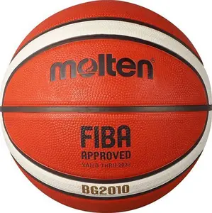 Molten BG2010 Deep Seams Premium Rubber Basketball, FIBA Approved, Indoor/Outdoor Play, Orange/Ivory