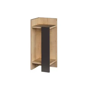 Lochlan Modern Compact Nightstand Bedside Table 25 x 27 x 60cm  Bedroom Furniture Oak/Anthracite / Left Orientation