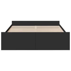 Berkfield Bed Frame with Drawers without Mattress Black 140x200 cm