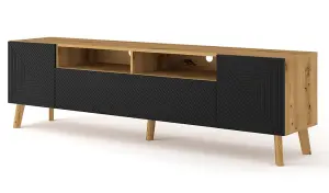 Modern Luxi TV Cabinet in Black  W1950mm x H560mm x D420mm