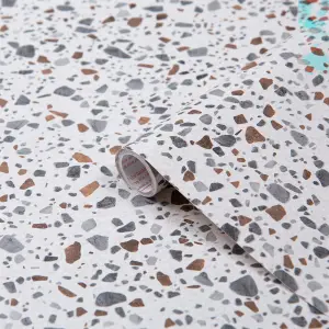 D-C-Fix Terrazzo Mosaic Stone Marble Self-adhesive Furniture Wrap (L)15m (W)675mm