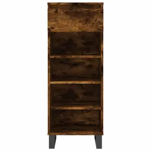 Berkfield Shoe Cabinet Smoked Oak 40x36x105 cm Engineered Wood