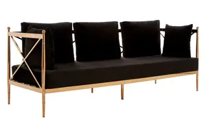 Novo 3 Seat Rose Gold Lattice Arms Sofa