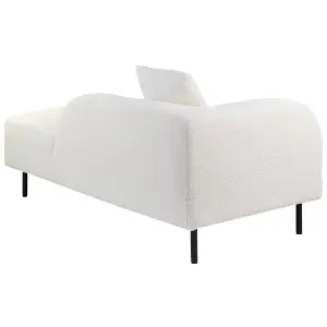 Left Hand Boucle Chaise Lounge White LE CRAU