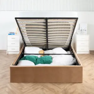 Ottoman Bed Frame Double Luxury Storage Bed with Hybrid Mattress