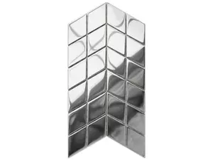 Glass mosaic on mesh for bathroom or kitchen 17.2cm x 29.8cm - Mini Silver Chevron