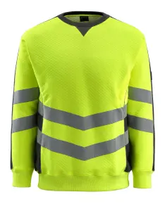 Mascot Safe Supreme Wigton Sweatshirt (Hi-Vis Yellow/Black)  (Medium)