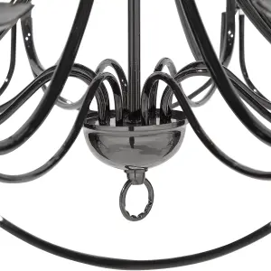 8 Light Chandelier Black TEESTA