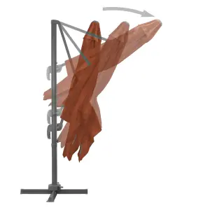 Berkfield Cantilever Umbrella with Aluminium Pole Terracotta 400x300 cm