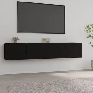 Berkfield TV Cabinets 2 pcs Black 80x30x30 cm Engineered Wood