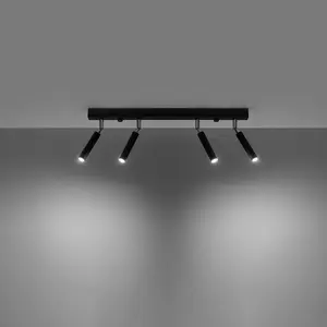 Eyetech Steel Black 4 Light Classic Ceiling Light