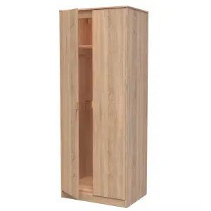 Chevron 2 Door Wardrobe in Bardolino Oak (Ready Assembled)