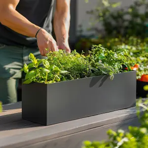 70cm Zinc Galvanised Matte Grey Trough Planter