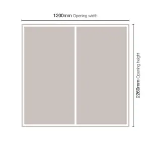 Minimalist Panelled Grey 2 door Sliding Wardrobe Door kit (H)2260mm (W)1200mm