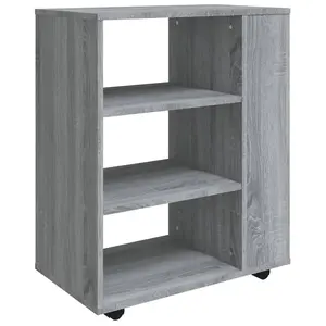 Berkfield Rolling Cabinet Grey Sonoma 60x35x75 cm Engineered Wood