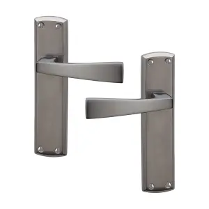 Intelligent Hardware - Internal Door Handle - Ritz - Lever on Backplate - Lever Latch Furniture - Satin Nickel