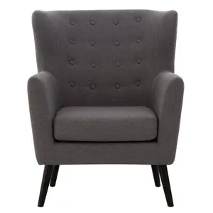 Interiors By Premier Comfortable Grey Fabric Armchair, Elegant Design Comfortable Armchair For Reading, Aesthetic Modern Armchair