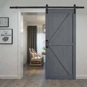 Sliding Internal Door Indoor Door Barn Door and 1.83m Sliding Kit Set,Dark Grey