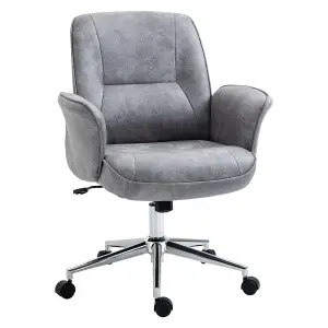 Vinsetto Swivel Computer Office Chair Mid Back Desk Chair for Home, Light Grey