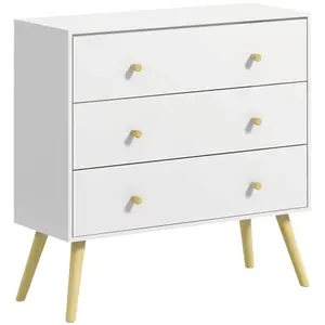 HOMCOM Chest of Drawers, 3 Drawer Unit Storage Cabinet Bedroom Living Room