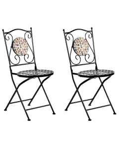 Set of 2 Garden Chairs CASARIO Metal Black