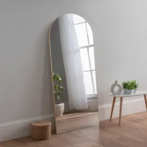 Large Contemporary Arched Mirror Gold