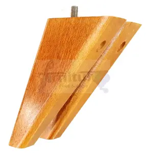 SET OF 4 REPLACEMENT FURNITURE SQUARE FEET GOLDEN OAK STAIN TAPERED WOODEN LEGS 150mm HIGH M10