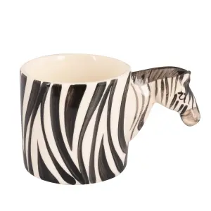 Coffee Tea Cups and Saucers Set of 4 Zebra Mug by Laeto House & Home - INCLUDING FREE DELIVERY