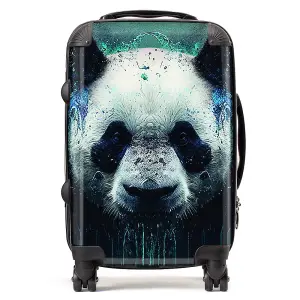 Panda Face Splashart Dark Background Suitcase - Cabin