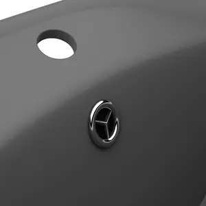 Luxury Basin Overflow Oval Matt Dark Grey 58.5x39 cm Ceramic