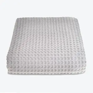 Hotel Waffle Throw Blanket - Dove Grey, Large