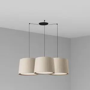 Luminosa Samba Triple Cylindrical Cluster Drop Light Beige, E27