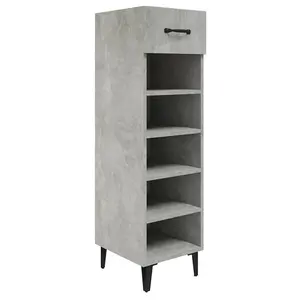 Berkfield Shoe Cabinet Concrete Grey 30x35x105 cm Engineered Wood