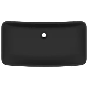 Luxury Basin Rectangular Matt Black 71x38 cm Ceramic