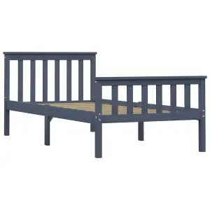 Berkfield Bed Frame Grey Solid Pinewood 100x200 cm