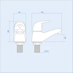 Nes Home Studio Modern Set Of Chrome Hot And Cold Deck Mounted Basin Taps