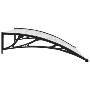 Berkfield Door Canopy Black and Transparent 120x80 cm PC