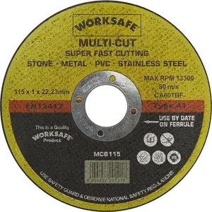 50 Pack Multipurpose Cutting Discs for Metal and Masonry - 115mm Size